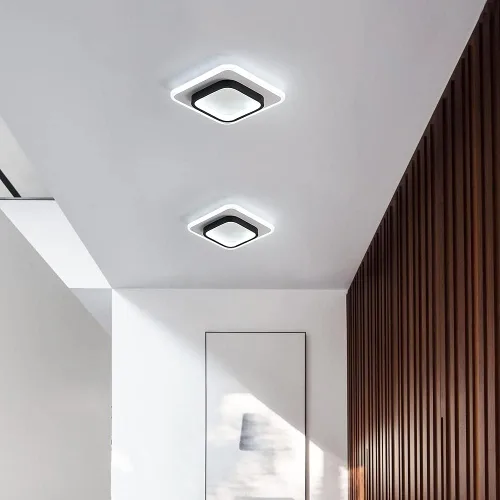 Vista 3 de Lámpara de techo LED de 22 W, moderna lámpara de techo, blanco frío, 6500 K, 9.5 pulgadas, cuadrada, cerca de luces de techo para dormitorio