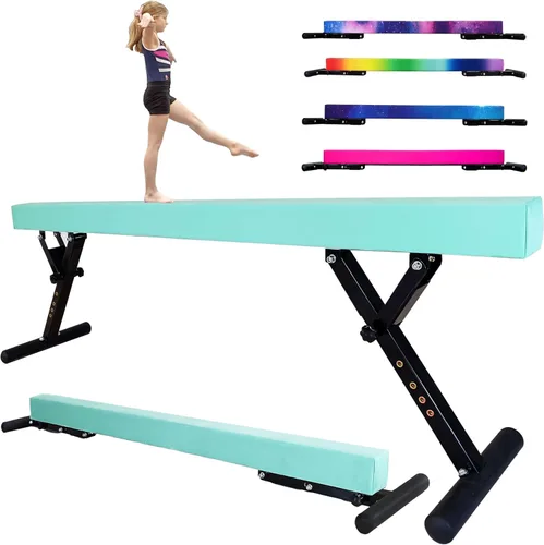 Vista 24 de FC Funcheer - Viga de equilibrio ajustable para niños - Viga de gimnasia de 8 pies - Viga de piso alto y bajo para todos los niveles de gimnasia