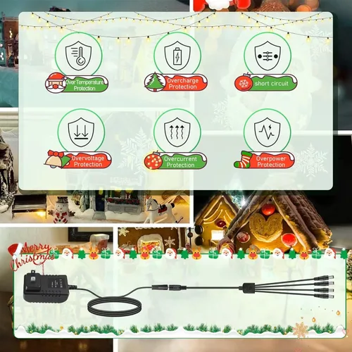 Vista 5 de AC-DC - Cargador de alimentación de repuesto para Lemax 74295, accesorio iluminado de Navidad con tomas de salida de 3/4