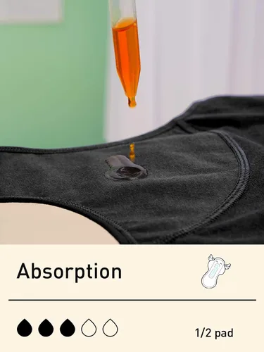 Vista 4 de INNERSY Ropa interior de período para adolescentes y niñas, bragas menstruales de algodón, paquete de 3