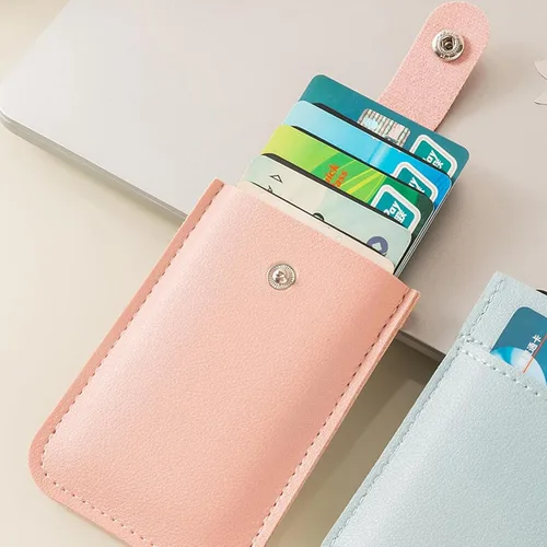 Vista 4 de Organizador de tarjetas extraíble personalizado, bolsa organizadora de cuero con cierre a presión, bolsa a presión para bolso, tarjetero extraíble