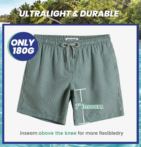 Vista 5 de maamgic Mens Slim Fit Swim Shorts Swim Trunks 7 inch Quick Dry Mens Bathing Suits with Mesh Lining