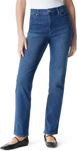 Vista 12 de Gloria Vanderbilt - Pantalones de mezclilla Amanda clásicos de tiro alto y pierna cónica petite para mujer Begonia Bloom