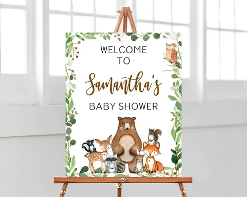 Vista 19 de Letrero de bienvenida de oso de peluche para baby shower, cartel de bienvenida de bienvenida de baby shower, letrero de bienvenida al baby shower