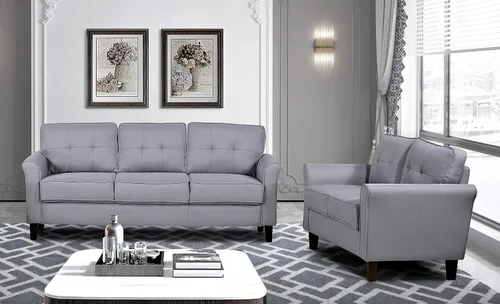 Vista 14 de Container Furniture Direct Kouchouk - Muebles de sala de estar de terciopelo cómodos de tres plazas, sofá moderno de mediados de siglo, sofá biplaza