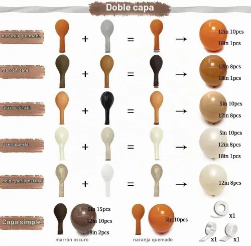 Vista 4 de Kit de arco de globos de color naranja quemado, marrón oscuro, guirnalda de globos de terracota marrón oscuro para decoración bohemia de cumpleaños