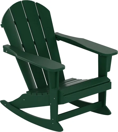 Vista 36 de WestinTrends Silla mecedora Malibu de poliéster para exterior/patio Adirondack, Negra