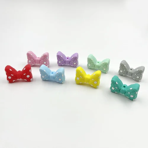 Vista 5 de 16 cuentas de lazo de silicona con forma de lazo, cuentas focales con forma de lazo para bolígrafos, llavero, fabricación de pulseras, fabricación