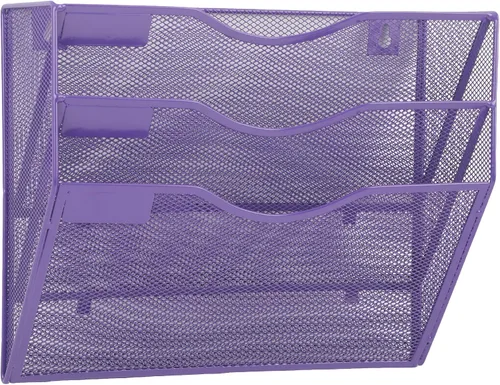 Vista 56 de EASEPRES Organizador de archivos de malla de 3 bolsillos para colgar en la pared, carpeta de papel para correo montada en la pared, organizador