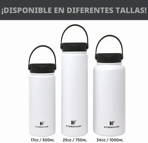 Vista 7 de Hydraflow Hybrid - Botella de agua de triple pared aislada al vacío con tapa de boca ancha (34 onzas, negro polvo) termos de metal de acero