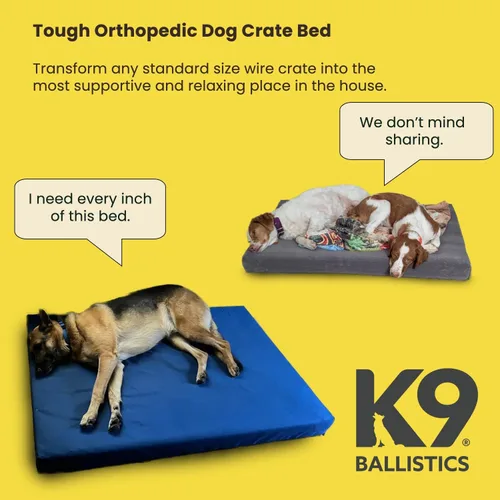 Vista 2 de K9 Ballistics Cama ortopédica Ripstop resistente – Almohadilla duradera para perrera con funda lavable para perros grandes, 41 x 27 pulgadas se azul