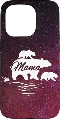 Vista 14 de Mama Bear with 2 Cubs Space Stars Galaxy Mama Bear Case for iPhone 17