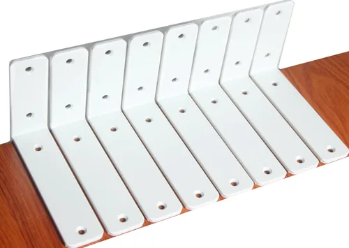 Vista 42 de Paquete de 2 soportes de estante en L de 6 pulgadas de largo x 4 pulgadas de alto x 1.5 pulgadas de ancho, 5 mm de grosor, soportes de estante