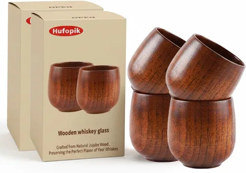 Vista 11 de 1 Pieza Vasos de Whisky de Madera, Regalos de Vasos de Bourbon para Hombres, Vasos de Degustación de Whisky Bourbon Old Fashioned – Regalos