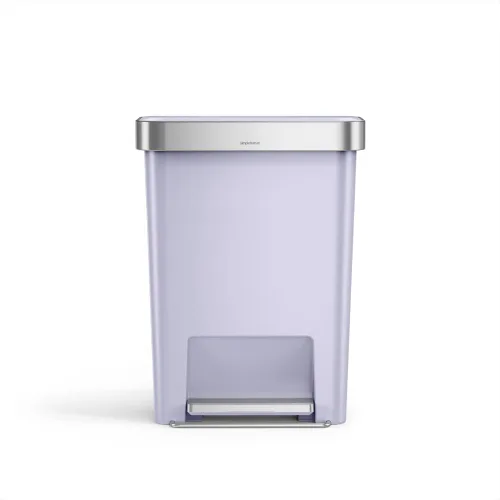 Vista 11 de Simplehuman Bote de basura con pedal híbrido, de 45 litros / 12 galones, rectangular para cocina, con base ancha y estable con pedal de acero