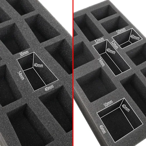 Vista 3 de ENHANCE Cartera miniatura de base ancha – Estuche compacto de almacenamiento y transporte para miniaturas DnD con correa, 3 bandejas de espuma