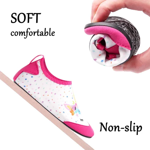 Vista 5 de Joinfree - Zapatos acuáticos de natación para niños y niñas, calcetines acuáticos de secado rápido, zapatos con sensación de pies descalzos