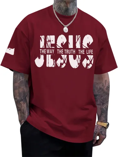 Vista 11 de Camisas de fe cristiana de Jesús para hombres, con versículo bíblico religioso, cruz religiosa, camiseta inspiradora, camisetas gráficas de gran