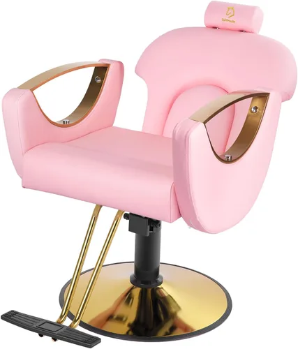 Vista 10 de Silla de peluquero reclinable silla de peluquería hidráulica sillas de peluquería giratoria de 360 grados silla de peinado silla de corte de salón