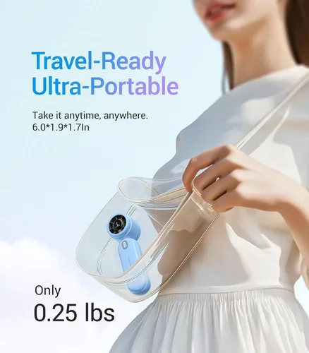 Vista 4 de Diveblues Ventilador turbo de mano portátil de alta velocidad, alimentado por batería recargable USB, pequeño ventilador de bolsillo portátil