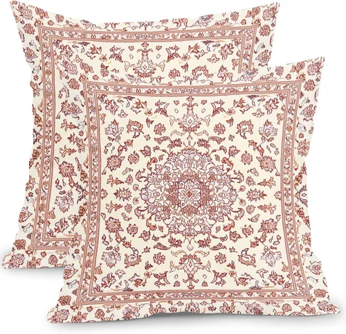Vista 38 de Fundas de cojín decorativas primavera-verano 40x40 cm, juego de 2 fundas de cojín verdes con flores botánicas, fundas de cojín decorativas para Aqua