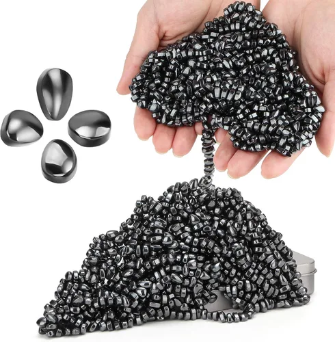 Vista 15 de Más de 300 masillas de ferrita originales de color negro, piedras sensoriales, para adultos para aliviar el estrés y el escritorio, artículos
