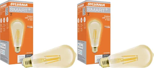 Vista 14 de Sylvania WiFi LED Smart ST19 RGBW - Bombilla de filamento de color y acabado ámbar, 7 W eficiente, para Alexa/Google Assistant, 2000 K, no requiere