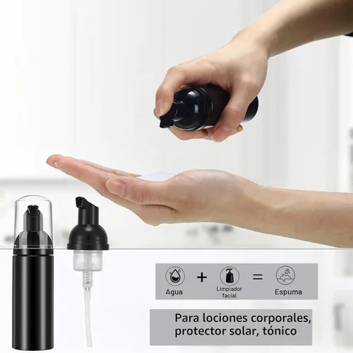 Vista 3 de Boao 70 botellas de bomba de espuma de 2 onzas rellenables, color negro
