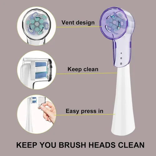 Vista 2 de ASYH 8 cabezales de cepillo de dientes a prueba de polvo – Compatible con Oral B iO Series Pro 1000, 1500, 5000, 7500 cabezal de cepillo de dientes