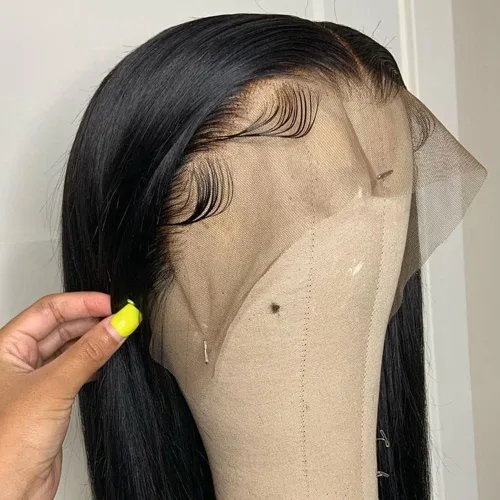 Vista 8 de Cierre frontal de encaje HD 13x4 de oreja a oreja recto transparente encaje frontal cierre de cabello humano pre arrancado con pelo de bebé 100% sin