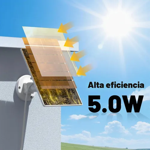 Vista 3 de Cargador de panel solar de 5 W compatible con cámara Arlo Pro 5S/Pro 4/Pro 3/Ultra/Ultra 2/Go 2, carga de paneles solares con cable de carga