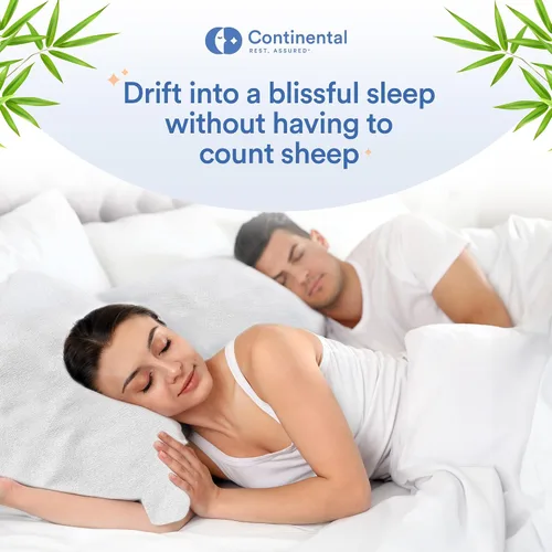 Vista 4 de Continental Bedding Protectores de almohada de viscosa de bambú con cremallera, a prueba de plumas, impermeables y a prueba de plumas: comodidad
