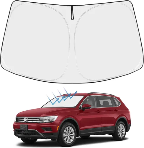 Vista 243 de Proadsy Parasol para parabrisas Rivian R1S 2022-2025 2026 de 4 capas plegable, protector de parasol frontal que bloquea los rayos UV, mantiene