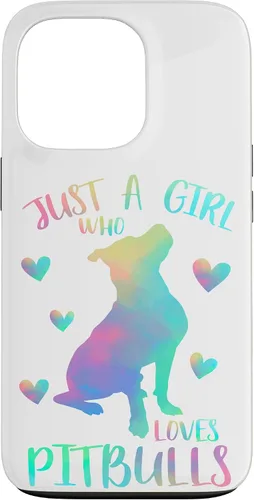 Vista 10 de Just a Girl Who Loves Pitbulls Watercolor Cute Pitbull Case for iPhone 17