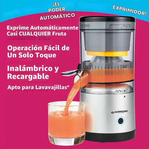 Vista 4 de Hurricane Juicer, potente máquina extractor de jugo inalámbrico, exprimidor de frutas de diseño compacto con piezas aptas para lavavajillas