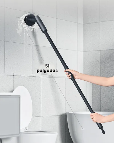 Vista 7 de HOTO Depurador eléctrico inalámbrico, 6 cabezales de cepillo, para baño