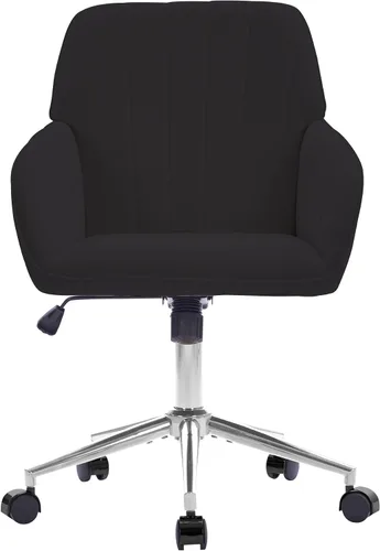 Vista 15 de YITAI Silla de escritorio giratoria de terciopelo de 360°, moderno sillón de oficina en casa con base dorada y ruedas para tocador, cómoda silla