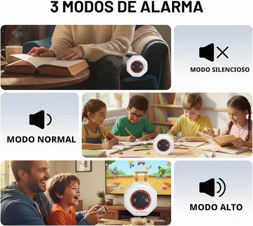 Vista 7 de Flip Cube Pomodoro Timer - Temporizador Visual Recargable de Cuenta Regresiva y Cronómetro de Cuenta Progresiva, 7 Intervalos Preestablecidos, 3