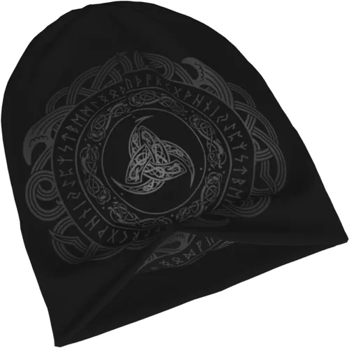 Vista 5 de Vikings Norse Runes - Gorro de invierno de punto suave para adultos al aire libre