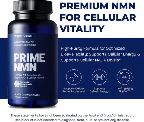 Vista 2 de BONE SCIENCE Uthever NMN & Pterostilbene Complejo 6 en 1 con resveratrol, glutatión y bioperina, precursor estabilizado de NAD+ de alta pureza