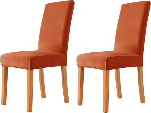 Vista 61 de Velvet Chair Covers Beige Gray, Stretch Dining Room Chair Covers 2 Pack, Super Fit Dining Chairs Slipcovers Spandex Washable Kitchen Parson Chair