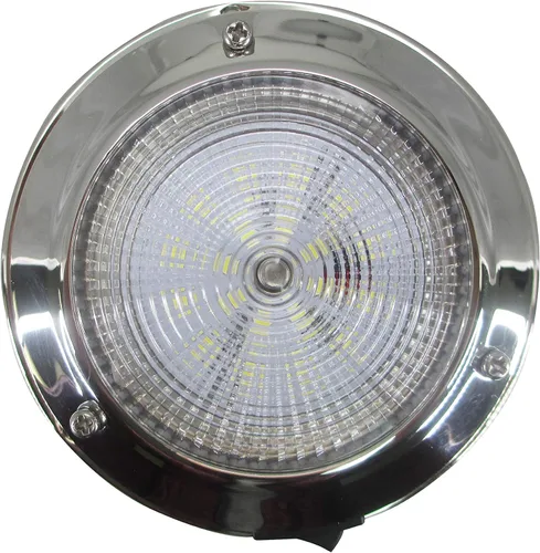 Vista 3 de Pactrade Marine Luz de Cúpula 12V - Lente de 3 Pulgadas, LED Blanco Cálido Luz de Barco de Acero Inoxidable con Interruptor de Palanca Integrado