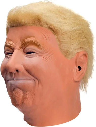 Vista 3 de RAPGET Máscara de Donald Trump, máscara de candidato presidencial, disfraz realista de látex de celebridades para adultos, gran accesorio