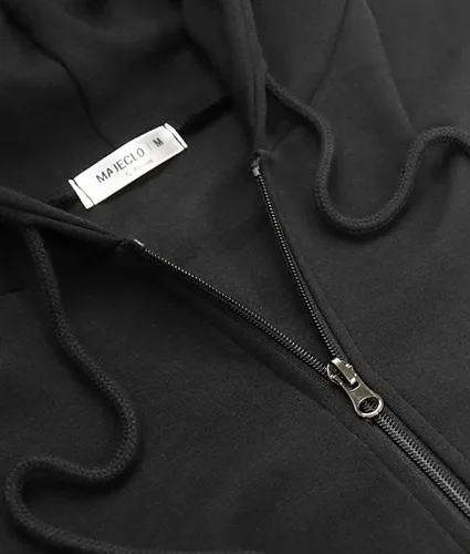 Vista 4 de MAJECLO Sudadera con capucha cómoda y ligera de gran tamaño con cremallera para mujer