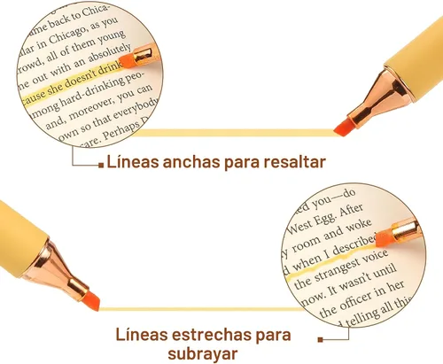 Vista 5 de Mr. Pen- Resaltadores con purpurina, paquete de 8, colores del sol Marcadores resaltadores con purpurina con punta de cincel para diario, notas