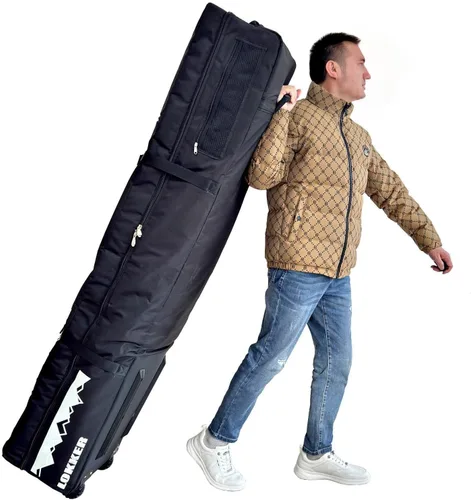 Vista 6 de D900 - Bolsa acolchada de snowboard con ruedas para viajes aéreos, impermeable de 71 pulgadas, gran capacidad para esquís/tablas de snowboard