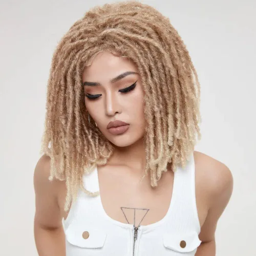Vista 13 de Pelucas de rastas cortas de 6 pulgadas para mujeres y hombres negros con clips, pelucas sintéticas trenzadas de imitación afro trenzadas, rastas