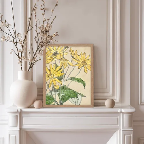 Vista 5 de Poster Master Póster vintage Overbeck – Impresión de acuarela retro – Regalo para artistas, amigos, girasoles, hermoso, botánico, planta