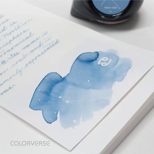 Vista 5 de Colorverse Botella de tinta para pluma estilográfica azul α CNC 2.2 fl oz A base de tintes Serie Project