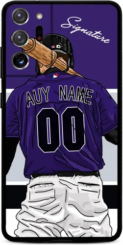 Vista 13 de Funda de béisbol personalizada con nombre y número para Samsung Galaxy Note 20/20 Ultra 10 Pro Note 9 8, silicona líquida con protección de cámara